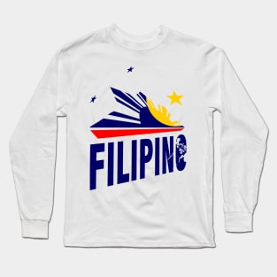 Filipino Stars and Sun Design Long Sleeve T-Shirt